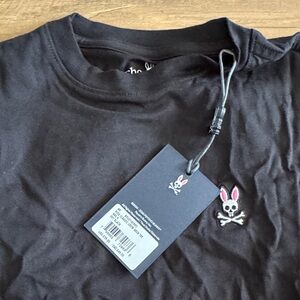Psycho Bunny Black Tee with Pink Logo